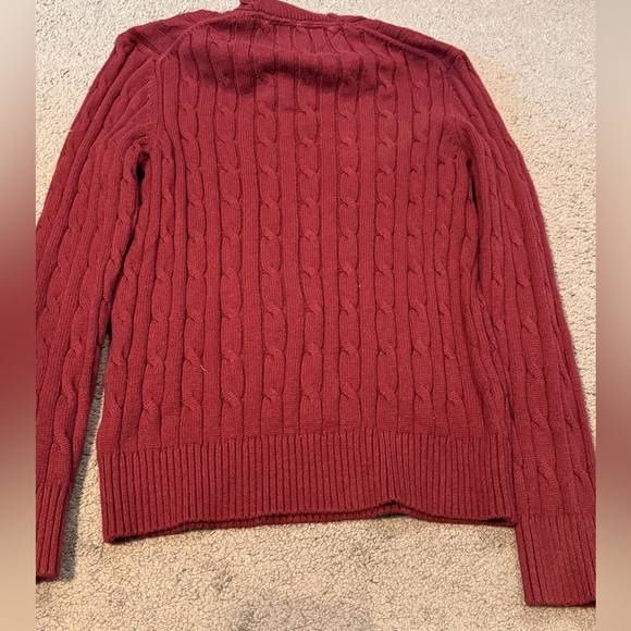 NEW TOMMY HILFIGER CABLE KNIT SHAWL COLLAR WOOL COTTON PULLOVER LARGE - Picture 5 of 9